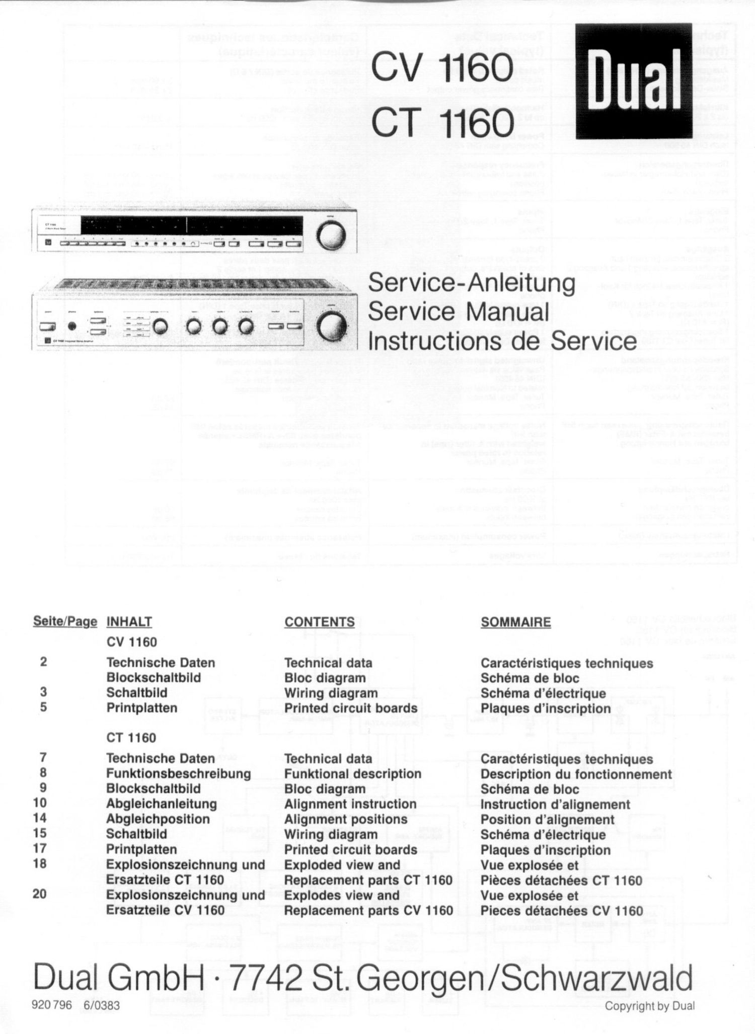 Dual CV 1160 CT 1160 Service Manual (1)